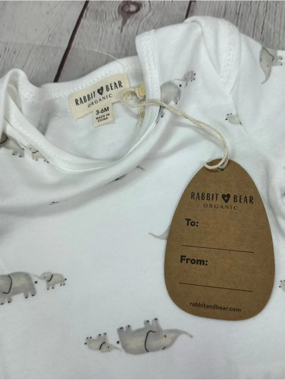 NWT Rabbit & Bear Elephant Baby Set 3-6M unisex neutral layette set